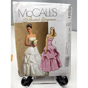 McCalls Bridal Elegance Sewing Pattern M5321 Wedding Gown Size 6 8 10 12 Uncut